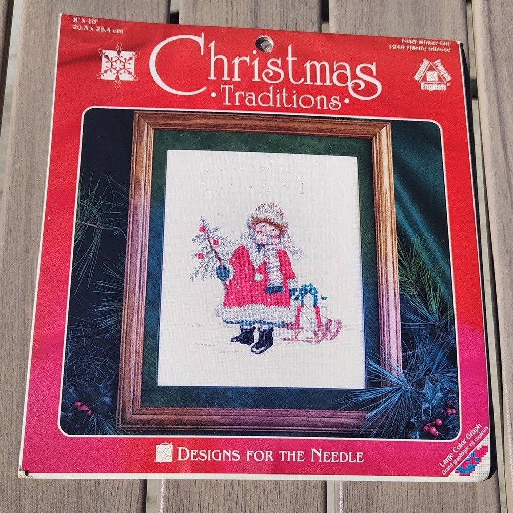 Designs for the Needle Christmas Traditions 1948 Winter Girl Cross Stitch Kit